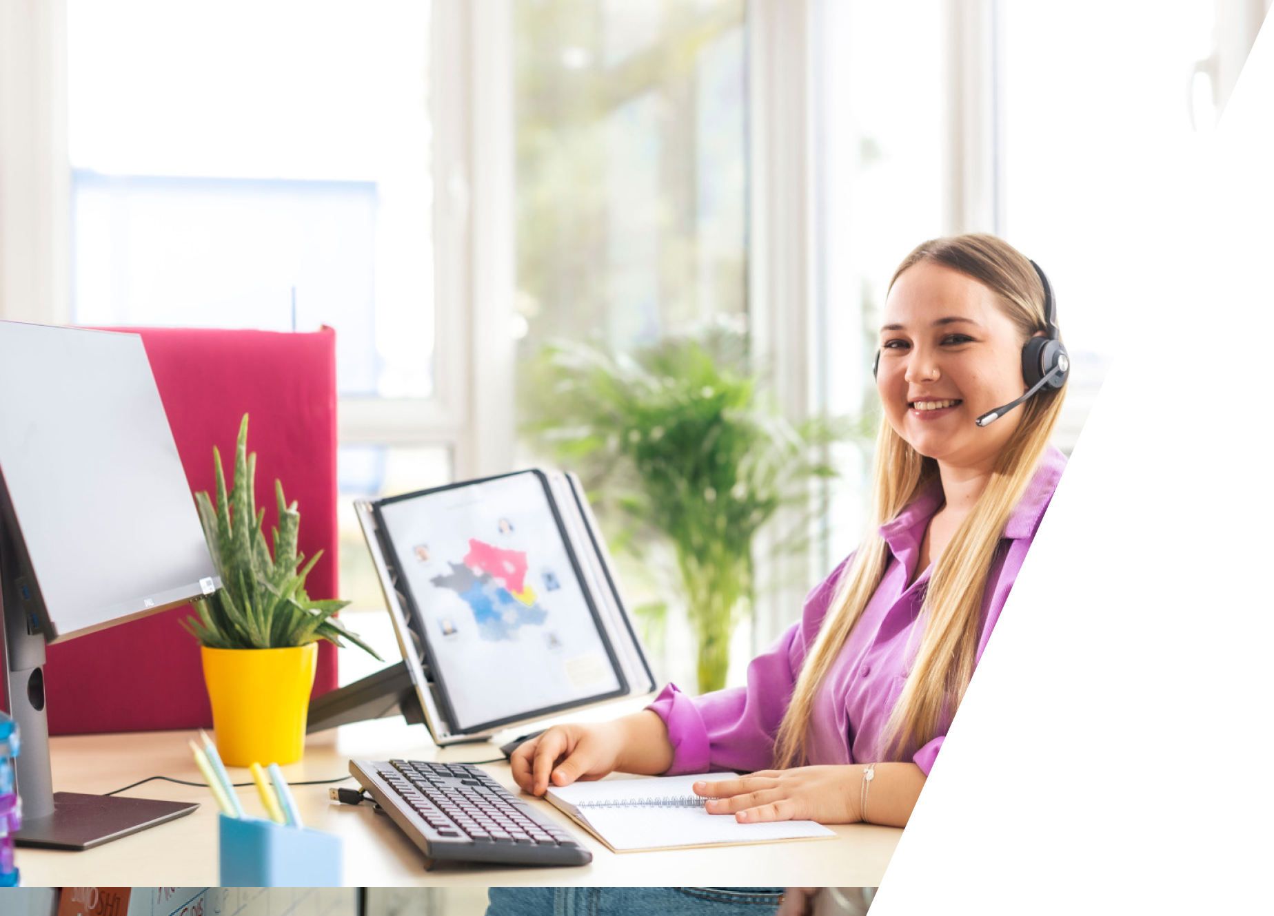 Personne du service client avec un sourire